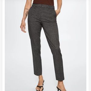 NWT Mango MNG size 22 houndstooth stretch trousers regular waist business casual